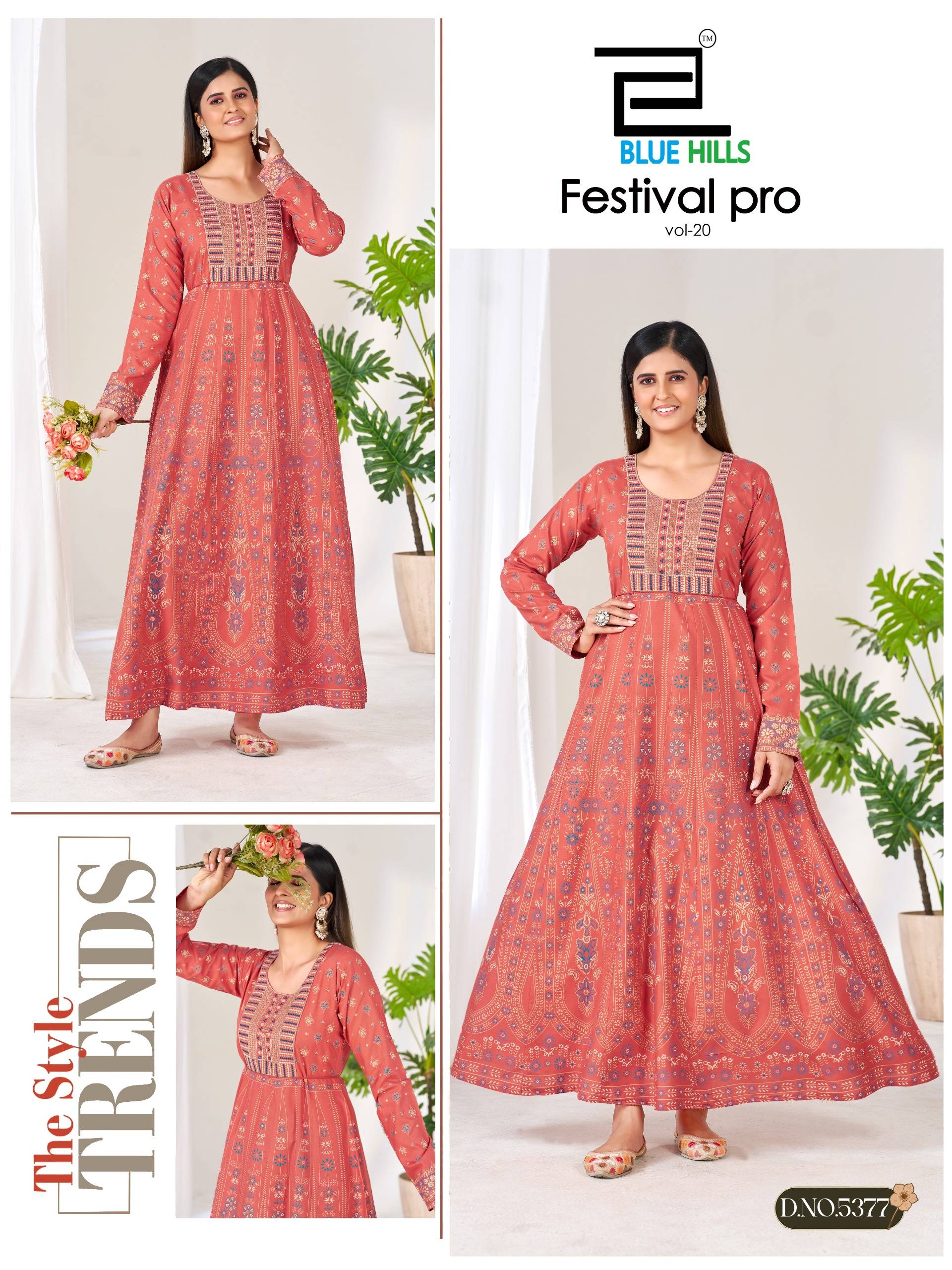 Festival Pro Vol.20 By BLUE HULLS Designer Ethnic Wear Collection Rayon Kurtis At Wholesale Price